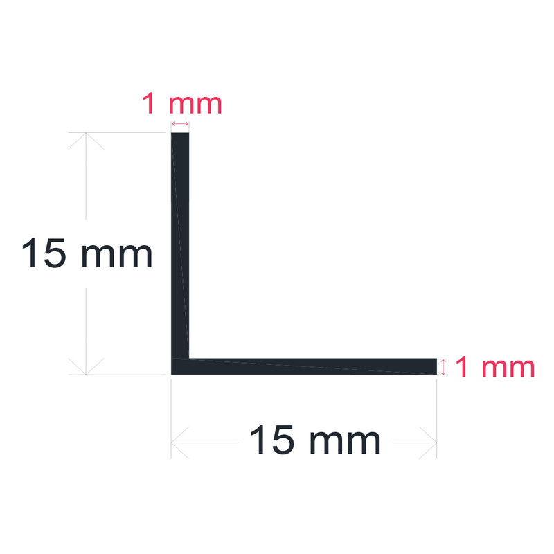 Perfil LED de 15 mm x 15 mm