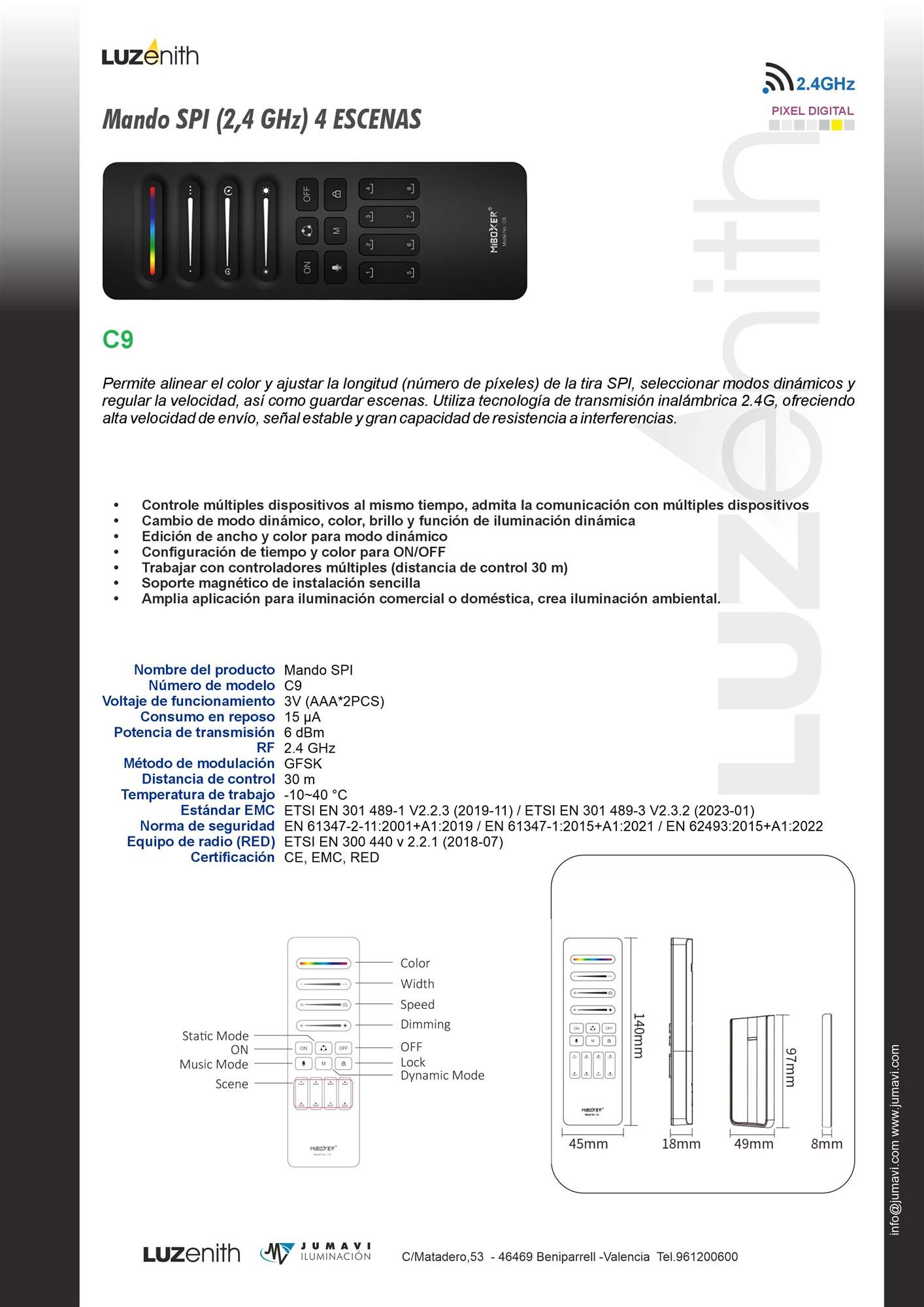 Ficha técnica de CT/RF-MBC9