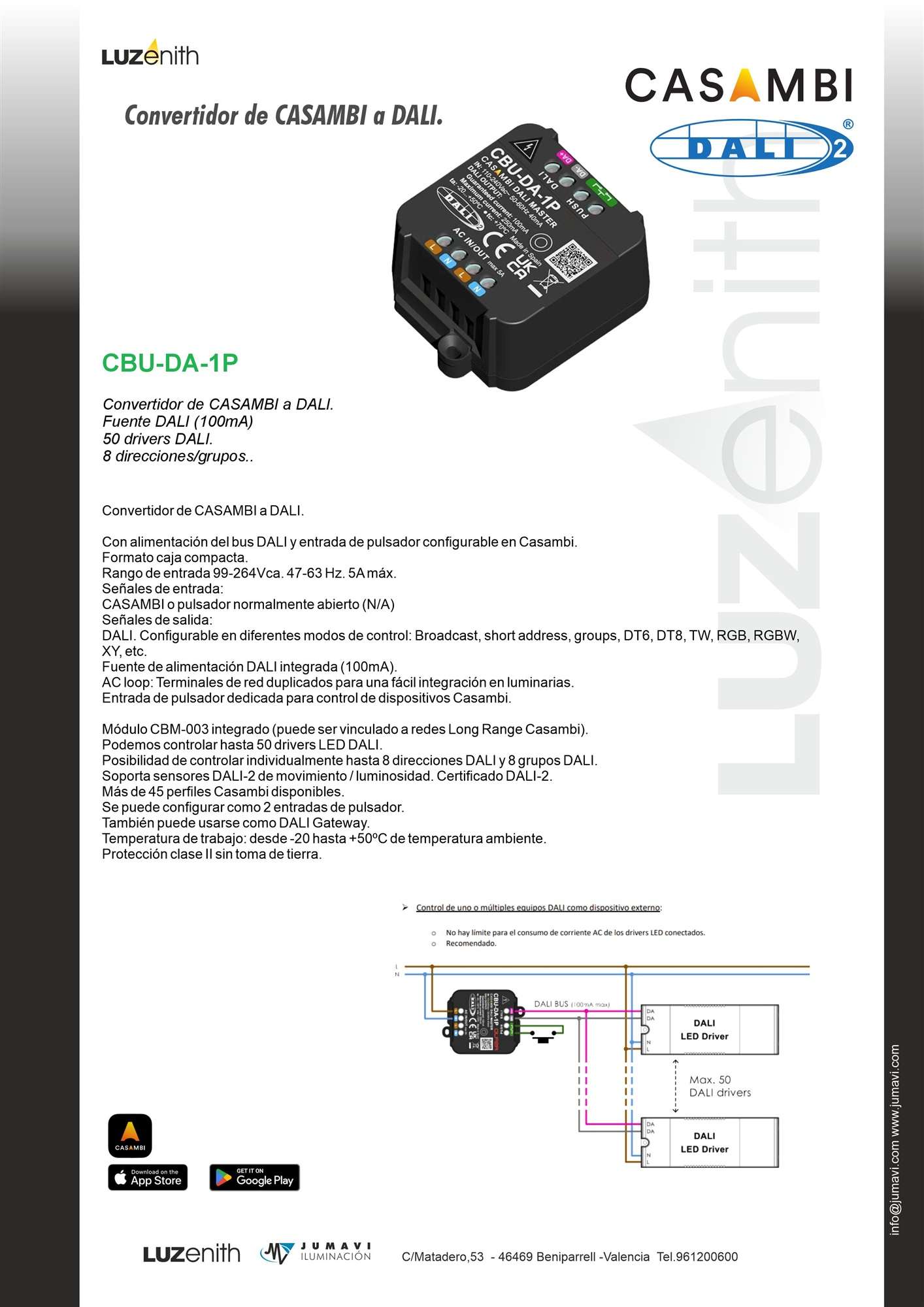 Ficha técnica de CT/-CBU-DA-1P