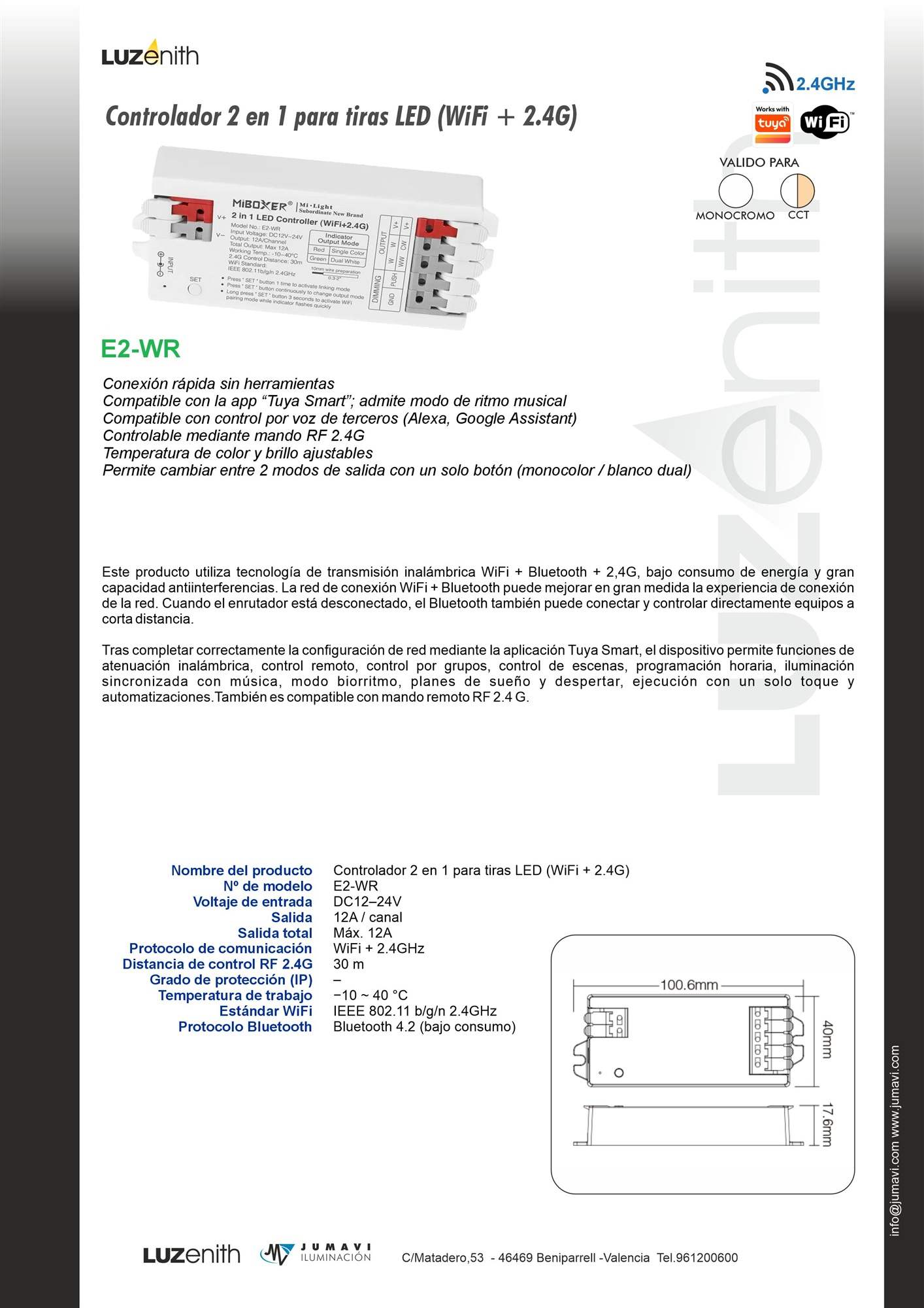 Ficha técnica de CT/W-MBE2-WR