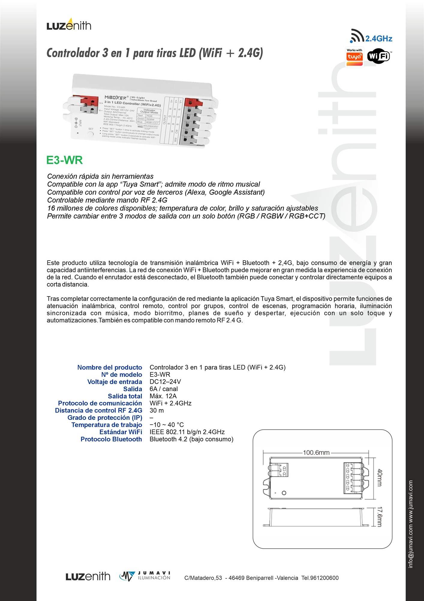 Ficha técnica de CT/W-MBE3-WR