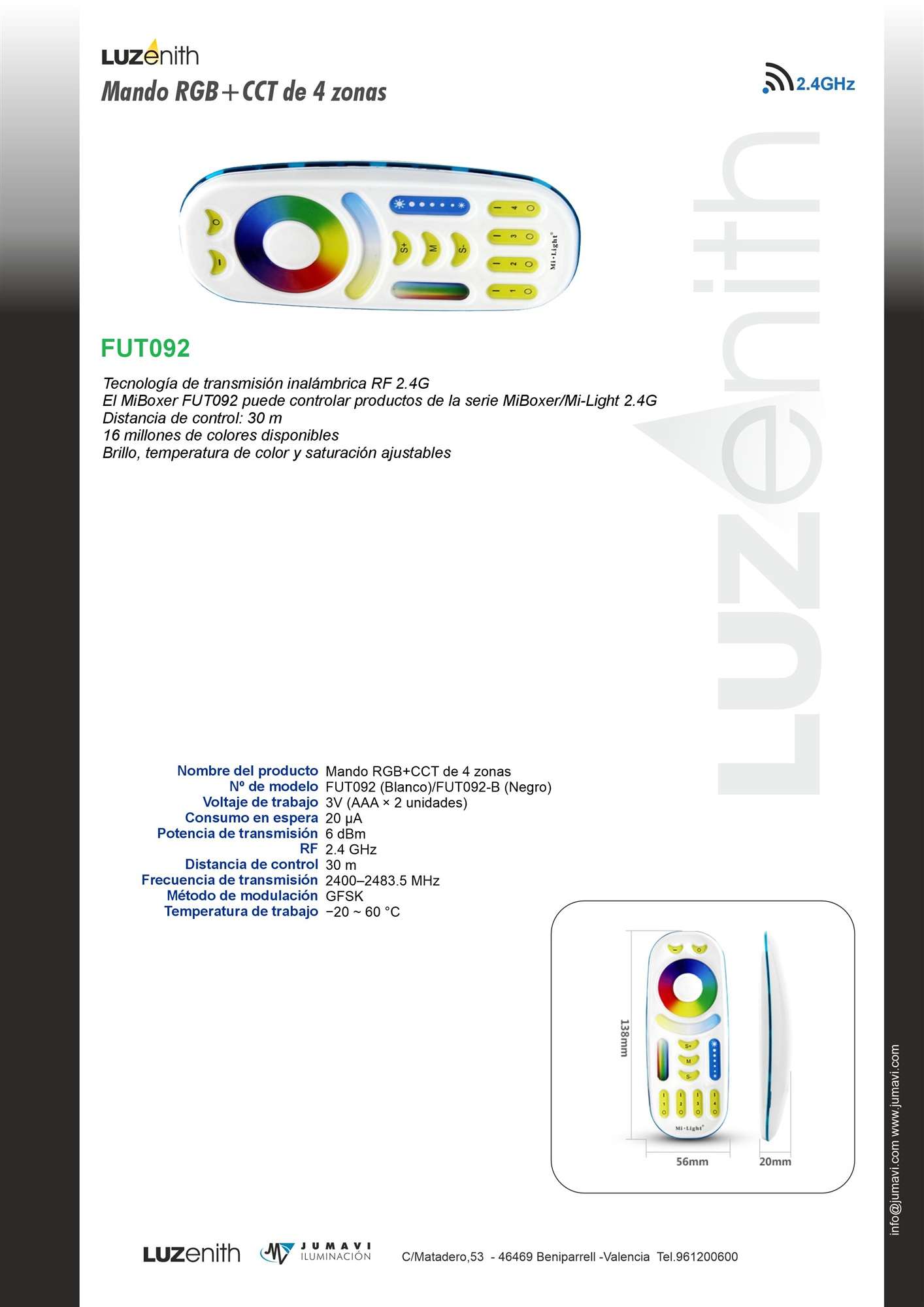 Ficha técnica de CT/RF-MB FUT092