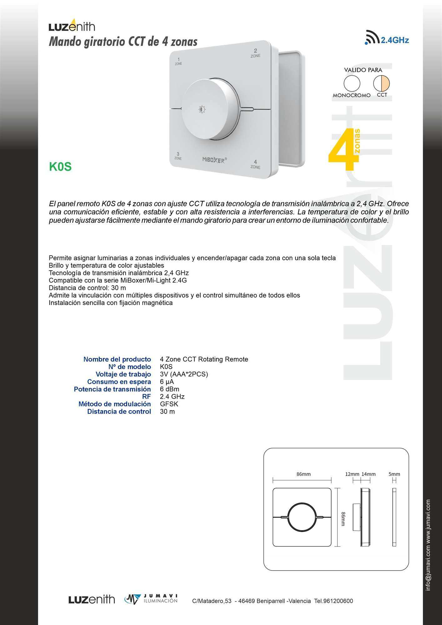 Ficha técnica de CT/RF-MBK0S