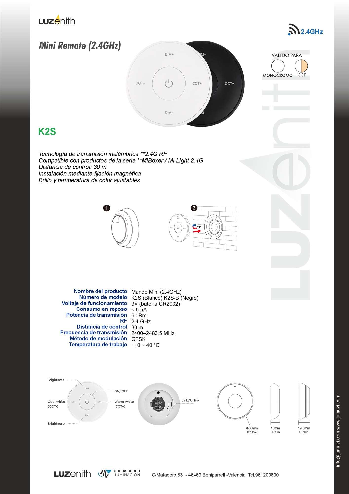 Ficha técnica de CT/RF-MBK2S
