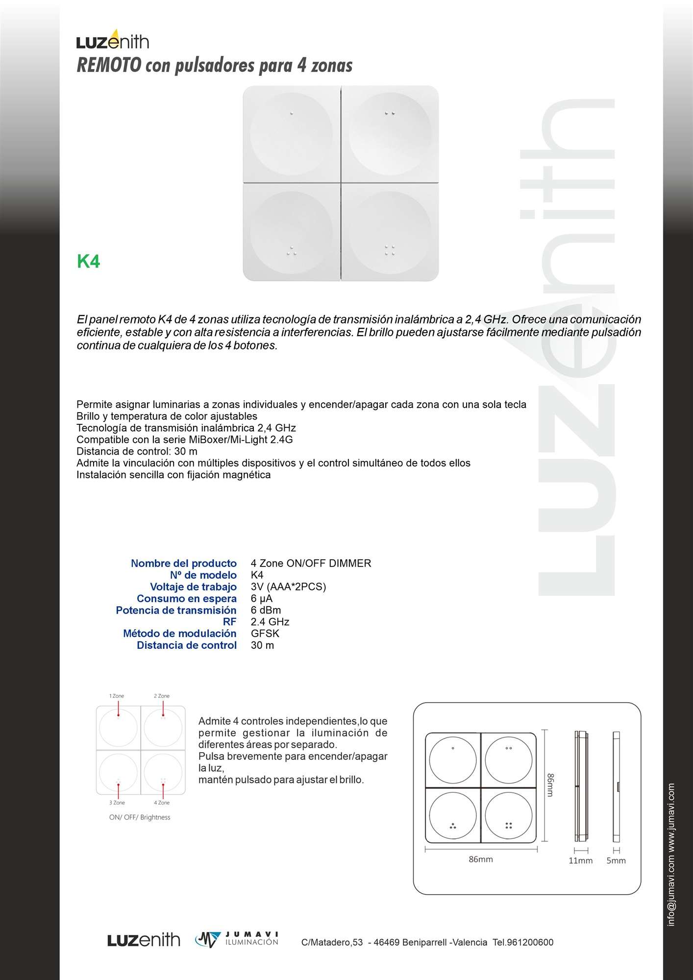 Ficha técnica de CT/RF-MBK4