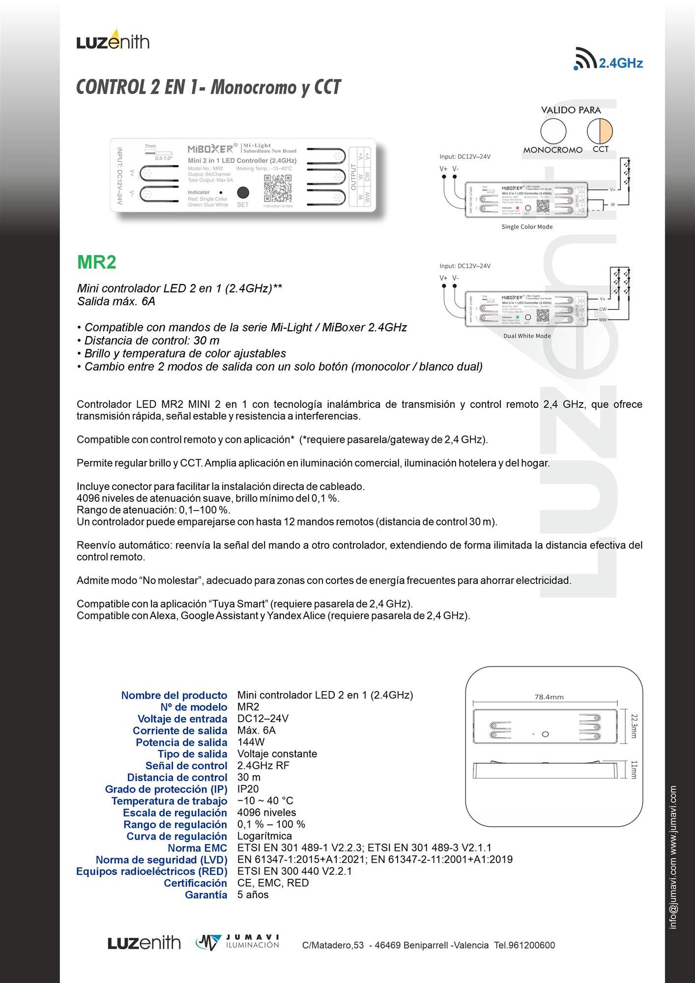 Ficha técnica de CT/W-MBMR2