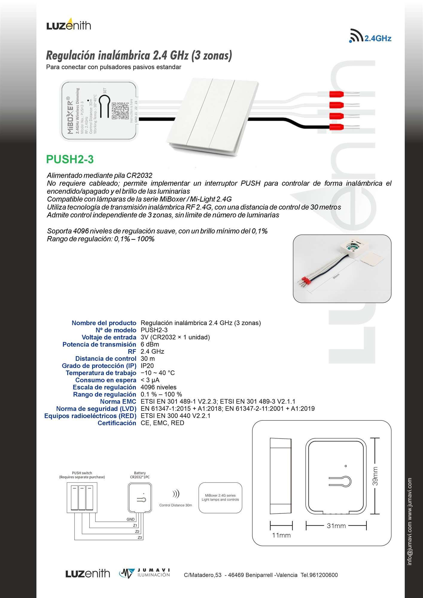 Ficha técnica de CT/RF-MBPUSH-23