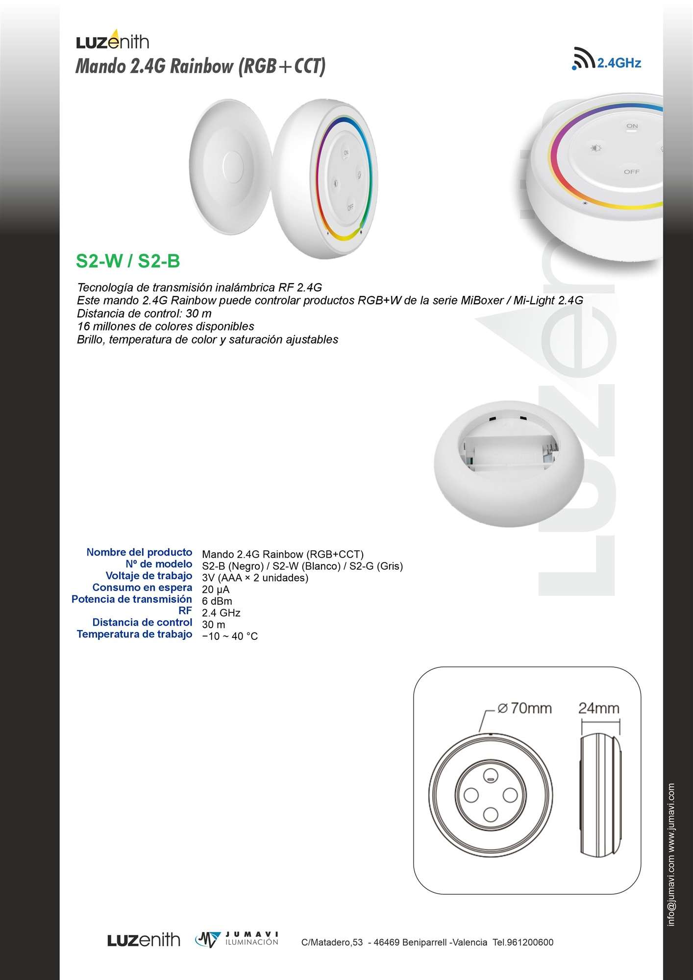 Ficha técnica de CT/RF-MBS2-B