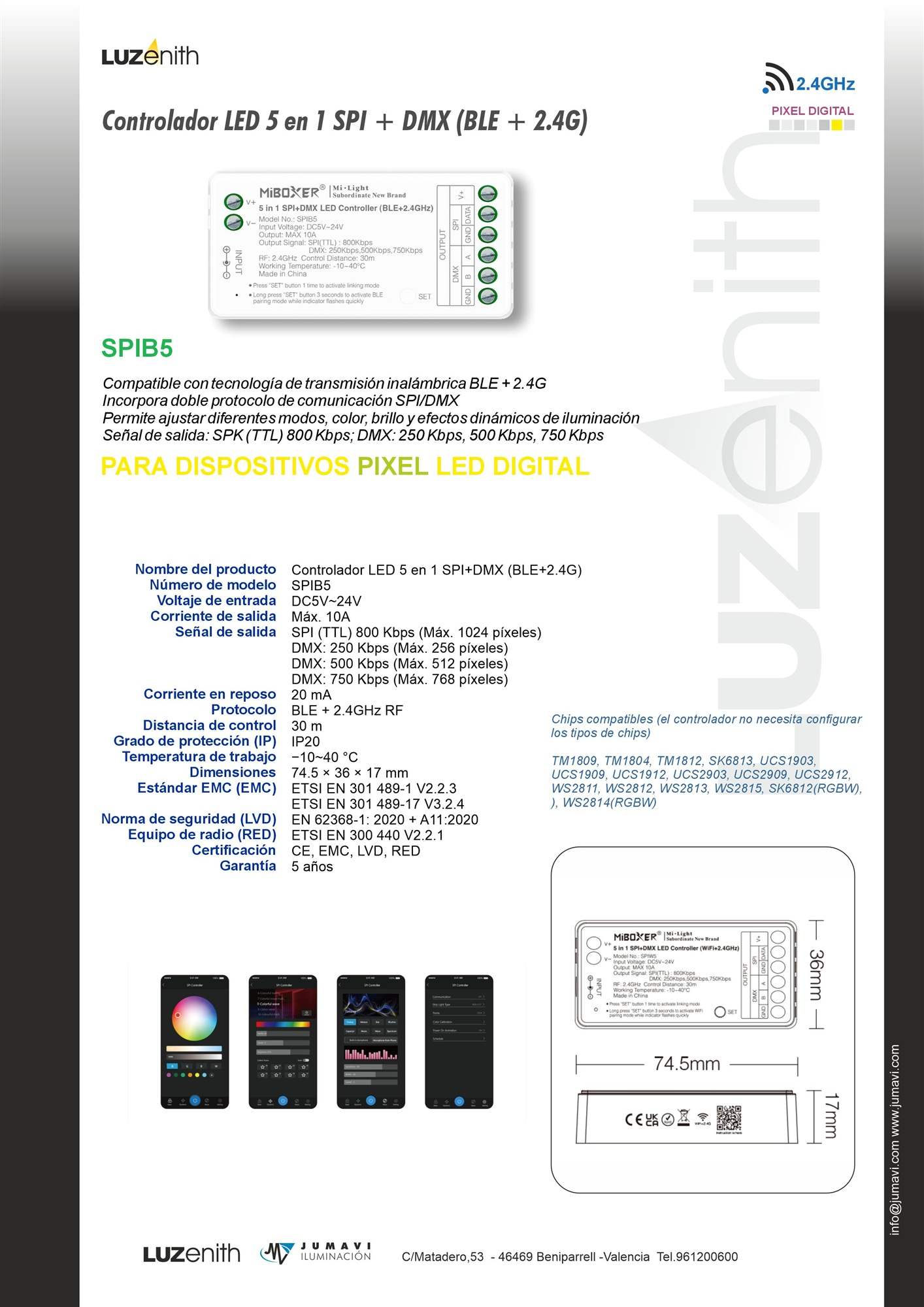Ficha técnica de CT/RF-MBSPIB5