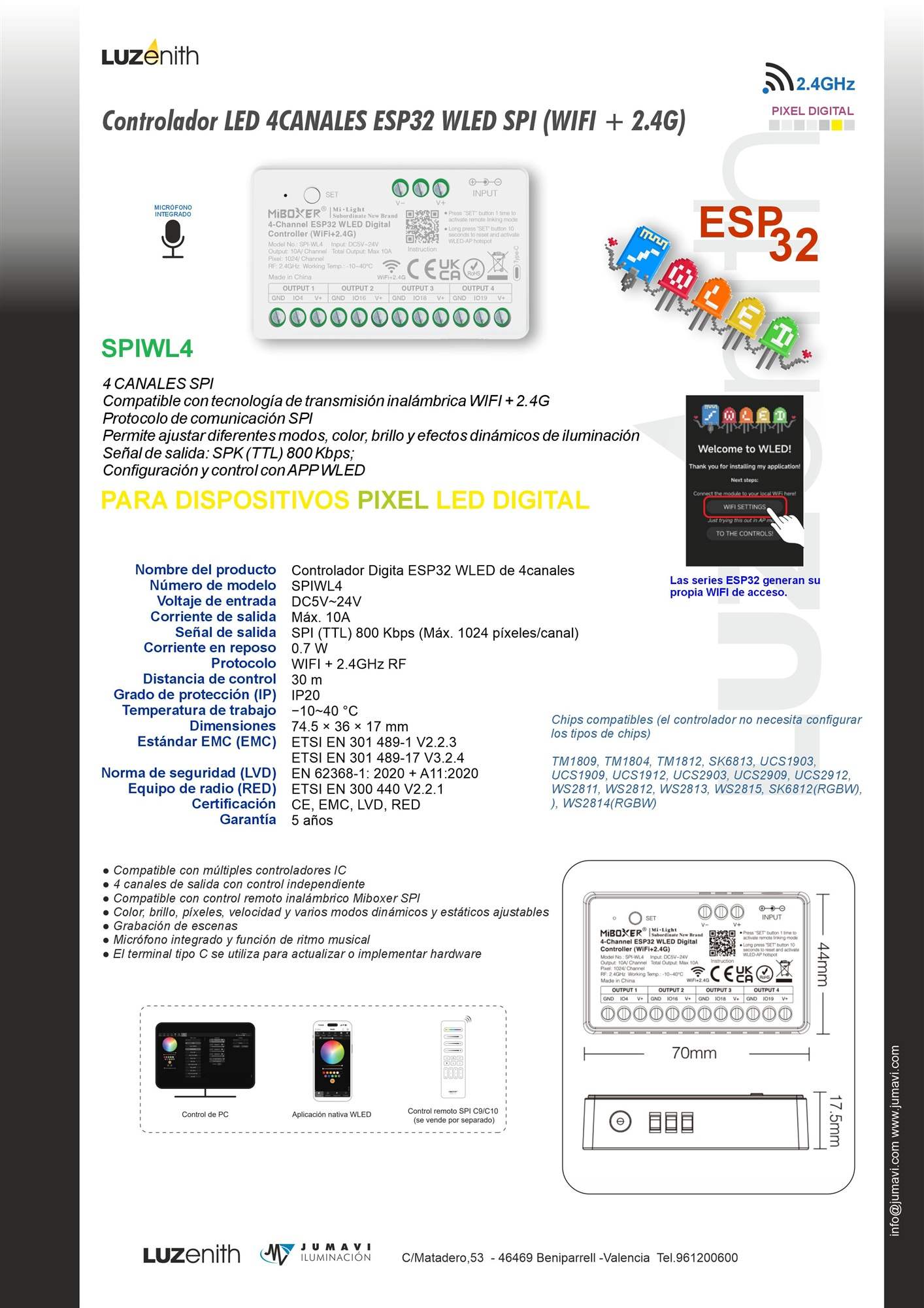 Ficha técnica de CT/RF-MBSPIWL4