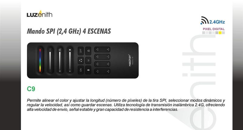 CT/RF-MBC9 · Mando para píxel SPI, 4 escenas