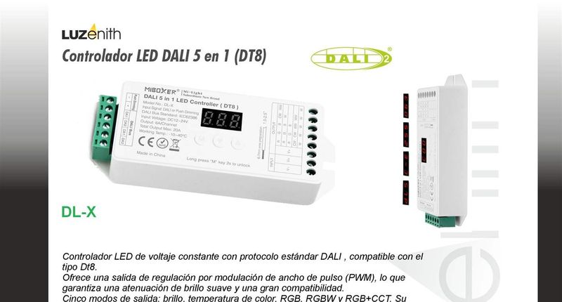 CT/DA-MBDL-X · Controlador DALI DT8 5 en 1