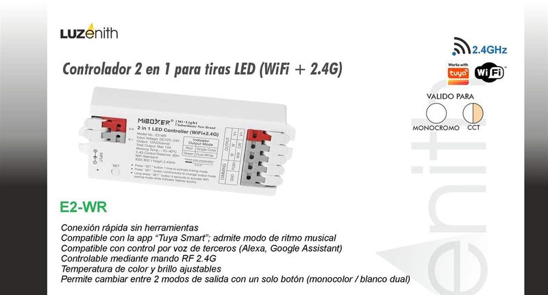 CT/W-MBE2-WR · Controlador 2 en 1 con borne de palanca