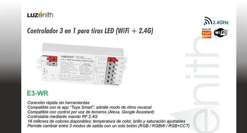 CT/W-MBE3-WR · Controlador 3 en 1 con borne de palanca