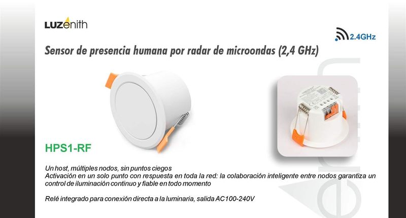 CT/RF-MBHPS1-RF · Detector de presencia por microondas