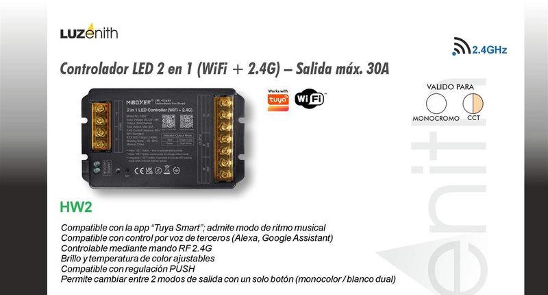 CT/W-MBHW2 · Controlador 2 en 1 de alta potencia