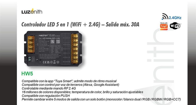 CT/W-MBHW5 · Controlador 5 en 1 de alta potencia