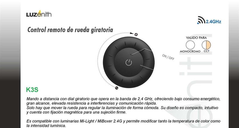CT/RF-MBK3S-B · Mando redondo de rueda (monocolor y CCT)