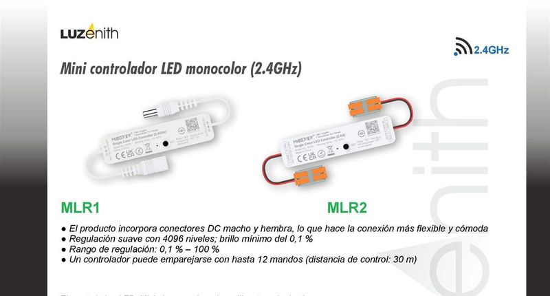 CT/RF-MBMLR1 · Controlador mini 1 canal RF