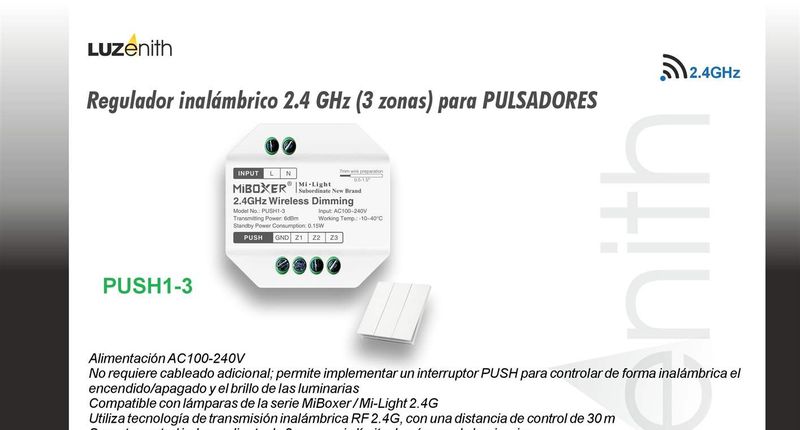 CT/RF-MBPUSH1-3 · Módulo para pulsador, 3 zonas (230 V)