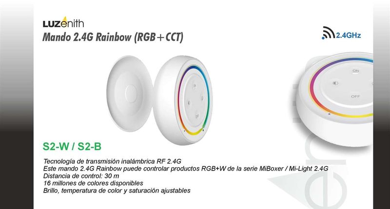 CT/RF-MBS2-W · Mando táctil 1 zona (RGB, RGBW y RGB+CCT)