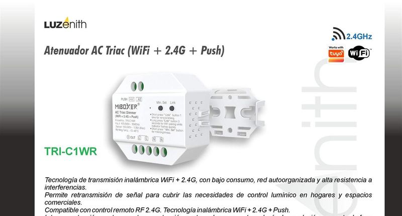 CT/W-MBTRI-C1WR · Atenuador TRIAC Wi-Fi