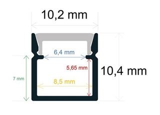 PF/i1010 · Perfil de superficie 10,2 mm x 10,4 mm