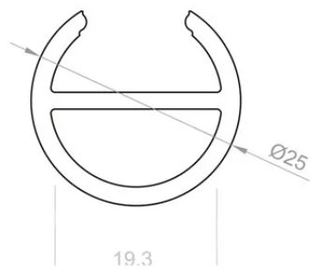 6.6 · PERFIL LED COLGADOR ARMARIO D. 25MM PLATA DISPONIBLE 2m. COMPATIBLE 3m. CUBIE...