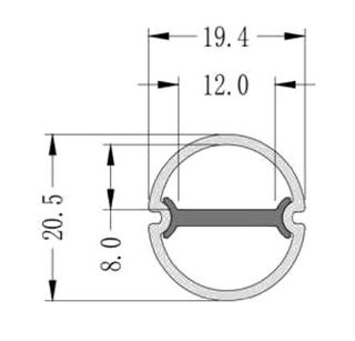 PF/OF20C · PERFIL DE POLICARBONATO CON CENTRO DE ALUM EXTRUSIONADO