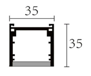 PF/OF3535BD · PERFIL ALUMINIO 35X35MM. CUBIERTA SILICONA DOBLABLE SIN HERRAMIENTA...