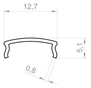 PF/TLC1 · CUBIERTA CURVA OPAL PARA PERFIL 1507/1504 | COMPATIBLE PF/TL4-1/ PF/TL6-5/ PF/TL3-4 / PF/T