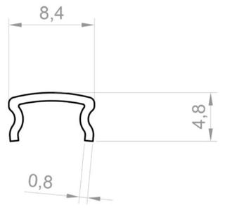 PF/TLC10 · CUBIERTA OPAL PLANA PERFIL 1107 PARA P4-P2 | COMPATIBLE PF/TL4-2