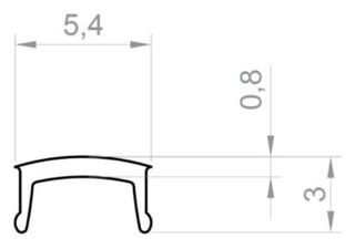 PF/TLC21 · CUBIERTA C21/ OPAL PARA PERFIL PF/TL101045 | Cubierta de PC para perfiles de aluminio seri