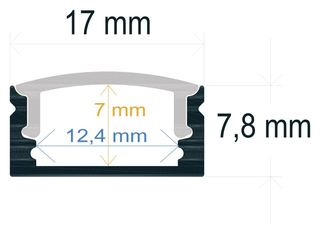 PF/i1708-3 · Perfil LED 3M de superficie de 17 mm x 7,8 mm