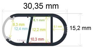 PF/i3013 · Perfil LED barra colgador para el interior de armarios de 15,2 mm x 30,35 mm