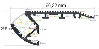PF/i6628 · Perfil LED para escaleras de 66,32 mm x 26,97 mm