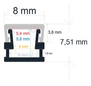 PF/i88 · Perfil LED extrafino de superficie de 8 mm x 7,51 mm
