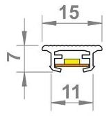 PF003FER · PERFIL DIFUSOR BL.MATE PVC L2M - UNID 2M