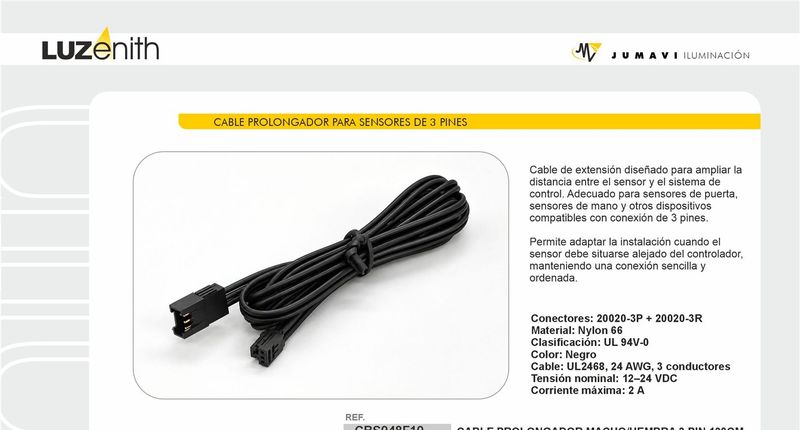 CBS048 · Cable prolongador 3 PIN 100 cm